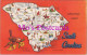 Maps Postcard - Map Of South Carolina "Palmetto State"   DZ46 - Landkarten