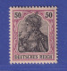 Dt. Reich 1915 Germania (Kriegsdruck) 50 Pfg. Mi.-Nr. 91 II Y ** Gepr. ZENKER - Ungebraucht