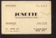 CARTES DE VISITE - PARIS 16EME - "JOSETTE" TRICOTS, 13 AVENUE MOZART - Visiting Cards