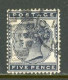 -GB-1880-"Five Pence Victoria" USED - Oblitérés