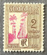 FRAGDPT25MNH - Postage Due - Palm Trees -  2 C à Percevoir MNH Stamp W/o Gum - Guadeloupe 1928 - YT GP T 25 - Nuovi