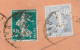 (Lot De 3) Perforés Type Semeuse Sur Fragment Lettre CREDIT LYONNAIS D'Orléans - Covers & Documents