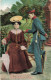 COUPLES - Couple Sur Un Banc - Fantaisie - Carte Postale Ancienne - Couples