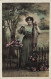 FETES ET VOEUX - 1er Avril - Une Femme Montrant Des Poissons - Colorisé - Carte Postale Ancienne - Erster April