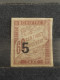 1893. Francia. Indochina. Chiffre-taxe 60 Centimes Surchargé 5. Nuevo * - Nuevos