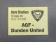 AGF V Dundee United 1996-97 Match Ticket - Tickets & Toegangskaarten