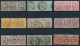 O 1889 9 Klf Hármascsík: Lemezösszefüggés, Lemezhibával. Magas Pontérték! / 9 Different Stripe Of 3: Plate Flaws Etc. - Autres & Non Classés