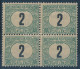 ** 1903 Zöldportó 2f A Négyestömb, Számvízjellel!!! (ca 40.000) / Mi P 2 A Block Of 4, Number In The Watermark - Sonstige & Ohne Zuordnung