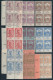 **, * 1913 Árvíz I. Sor Négyestömbökben, I.-II. (**280.000) / Mi 128-144 Blocks Of 4 - Other & Unclassified