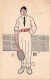 Illustrateur Signé August Haspyk Berlin - Sports -  TENNIS - Homme Jouant Au Tennis  - 1914 - Nanni
