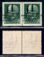 RSI - Provvisori - 1944 - 25 Cent (491b) - Coppia Orizzontale Con Doppia Soprastampa (una A Cavallo) - Gomma Integra - Autres & Non Classés