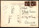 Repubblica - Coppia Del 2 Lire Democratica (552) Su Cartolina Data E Firma Da Chiavazza (Vercelli) 7.10.47 Per Orvieto A - Autres & Non Classés