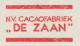 Meter Cover Netherlands 1955 Cocoa Factory De Zaan - Koog-Zaandijk - Alimentazione