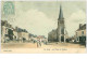 72.LA SUZE.n°25339.LA PLACE  ET L'EGLISE - La Suze Sur Sarthe