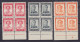 Southern Rhodesia 1947 Mi. 66-67, 69, Victory Issue 4-Blocks Waterlow & Sons Lower Margins, MNH** (2 Scans) - Rhodésie Du Sud (...-1964)
