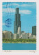USA United States The Sears Tower View RPPc, 1970s With Topic Stamp 18c. Statue Of Liberty, Sent To Bulgaria (68011) - Storia Postale