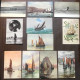 11 Postcards Lot Paintings & Illustrations Of Small Ships Boats Yachts Seascapes Most Posted - Sammlungen & Sammellose