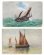 11 Postcards Lot Paintings & Illustrations Of Small Ships Boats Yachts Seascapes Most Posted - Collezioni E Lotti