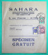 BANDE DE JOURNAL SPECIMEN GRATUIT SAHARA PROPAGANDE MATERIELS EQUIPEMENTS AGRICOLES AFRIQUE DU NORD ALGER ALGERIE - Cartas & Documentos