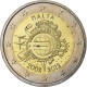 Malte, 2 Euro, 10 Jahre Euro, 2012, SPL+, Bimétallique, KM:139 - Malte