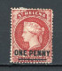 ST. HELENA  Yv. N° 13 Fil CA  (o)  1p  Rouge Cote  4,5 Euro BE   2 Scans - Sonstige & Ohne Zuordnung