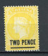 ST. HELENA  Yv. N° 14 Fil CA  *  2p  Jaune  Cote  4,5 Euro BE   2 Scans - Sonstige & Ohne Zuordnung