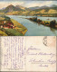 Königswinter Drachenfels Und Insel Nonnenwert. Künstlerkarte 1920 - Koenigswinter