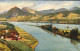 Königswinter Drachenfels Und Insel Nonnenwert. Künstlerkarte 1920 - Koenigswinter