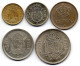 SPAIN, Set Of Five Coins 1, 5, 25, 50, 100 Pesetas, Copper-Nickel, Alum-Bronze, Year 1975, KM # 806, 807, 808, 809, 810 - Autres & Non Classés