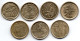 SPAIN, Set Of Seven Coins 5 Pesetas, Nickel-Brass, Alum-Bronze, Year 1991-99, KM # 833, 919, 931, 946, 960, 981, 1008 - 5 Pesetas