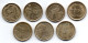 SPAIN, Set Of Seven Coins 5 Pesetas, Nickel-Brass, Alum-Bronze, Year 1991-99, KM # 833, 919, 931, 946, 960, 981, 1008 - 5 Pesetas