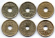 SPAIN, Set Of Six Coins 25 Pesetas, Nickel-Bronze, Brass, Year 1994-2000, KM # 933, 948, 962, 983, 990, 1013 - 25 Peseta