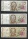 ARGENTINE . LOT DE TROIS BILLETS DE 5 AUSTRALES . - Argentine