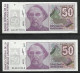 ARGENTINE . LOT DE DEUX BILLETS DE 50 AUSTRALES . - Argentinien