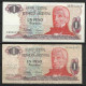 ARGENTINE . LOT DE DEUX BILLETS DE 1 PESO . - Argentina