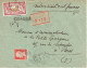 Tarifs Postaux France Du 16-07-1925 (33) Pasteur N° 175 45 C. + Merson 1,00 F.  LR Chargée 1er échelon 27-08-1925 - 1922-26 Pasteur
