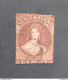 NEW ZELAND NUOVA ZELANDA 1858 QUEEN VICTORIA 6d BRUN FONCE CAT YVERT 10a NO WMK - Gebruikt