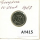 10 CENTS 1987 GUYANA Coin #AY415.U.A - Guyana