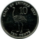 10 CENTS 1997 ERITREA UNC Bird Ostrich Coin #M10301.U.A - Eritrea