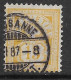 Switzerland 1882 Fine Used 15c Yellow Granite Paper - Gebraucht