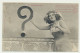 Carte Fantaisie Femme - La Ponctuation N° 1 - Le Point D'interrogation - Phototypie BERGERET - Bergeret