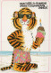 TIGRE GRANDE GATTO Animale Vintage Cartolina CPSM #PAM023.IT - Tijgers