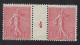 TAXE N° 129a Type IIA En Paire Avec Millésime 4, Neuf Sans Gomme, Très Frais - Used Stamps
