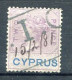 CYPRUS 1880 - 2 Pence  Revenue Used - Fiscal - Cyprus (...-1960)