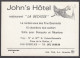 129157/ *JOHN'S HOTEL*, Restaurant *LA BECASSE*, 6200 Gosselies - Cartes De Visite