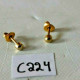 C224 Bijoux Anciens - Boucles D'oreilles - Plaque Or - Aretes