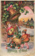 Drawn Children Greetings New Year Guitar Bells Shamrock Hungary Card - Groupes D'enfants & Familles