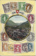 Bellinzona, Veduta Circondata Da Francobolli Disegnati Per Gli Auguri  Viaggiata 1911 Annullo Militare - Bellinzone