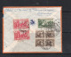 INDOCHINA - 1937 - AIRMAIL COVER HANOI TO PONDICHERRY FRENCH INDIA WITH BACKSTAMPS - Poste Aérienne