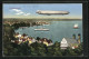 AK Friedrichshafen Am Bodensee, Zeppelin Und Dampfer Bei Der Hafenstadt  - Dirigeables